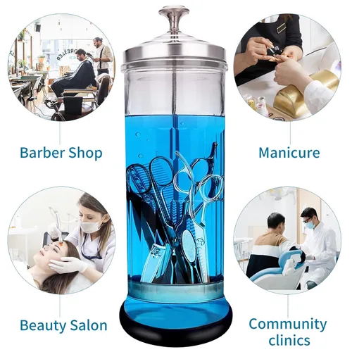 Miniatura 4 de Frasco Esterilizador Desinfectante - Vidrio Duradero para Herramientas de Uñas y Herramientas de Barbería y Peluquería (50 Oz /1500ml)