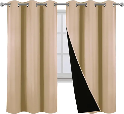 Miniatura 3 de LEMOMO Cortinas 100% opacas de 38 x 63 pulgadas, 2 paneles de oscurecimiento con aislamiento térmico para dormitorio