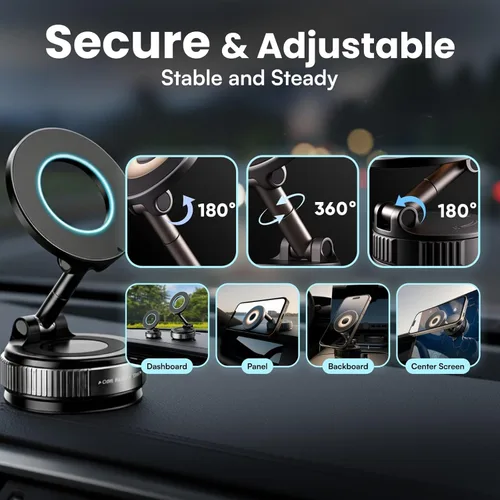 Miniatura 2 de Soporte magnético para teléfono de automóvil modelo 2026 - Soporte de automóvil con ventosa fuerte para iPhone y Android, soporte giratorio de 360°