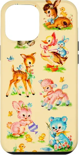 Miniatura 26 de Vintage Baby Animals Nursery 50's Retro Yellow Case for iPhone 17