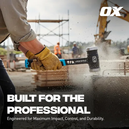 Miniatura 8 de OX Pro Ultrastrike Martillo de trineo de 3 lb con amortiguación de vibraciones, cuello puenteado y empuñadura ergonómica antideslizante