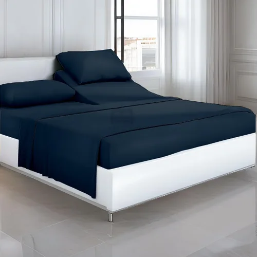 Miniatura 18 de Cottingon Juego de sábanas de 4 piezas para camas ajustables, 100% algodón egipcio de 28 pulgadas, hojas de cabeza flexible para dormir con números