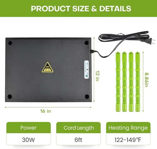 Miniatura 9 de Placa calefactora para pollitos, placa calefactora de 12 x 16 pulgadas para pollitos con pantalla ajustable de altura y temperatura, placa