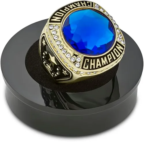Miniatura 9 de Express Medals Anillos de Campeón de Color Oro con Varias Piedras Centrales Sintéticas Trofeo Premio Regalo Anillo de Campeonato Ganador Torneo