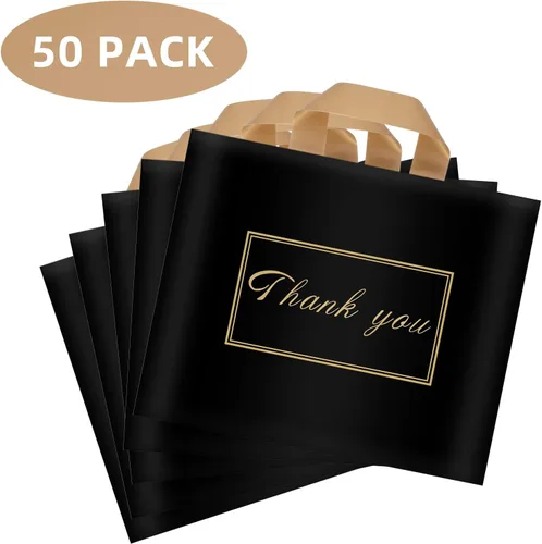 Miniatura 3 de Bolsas de plástico de agradecimiento para pequeñas empresas, bolsas de regalo extra gruesas a granel con asas para clientes recuerdos de fiesta