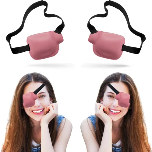 Parches oculares para adultos y niños, 2 piezas 3D parche médico ajustable para ojo perezoso ambliopía estrabismo y después de cirugía para ojo Ojo