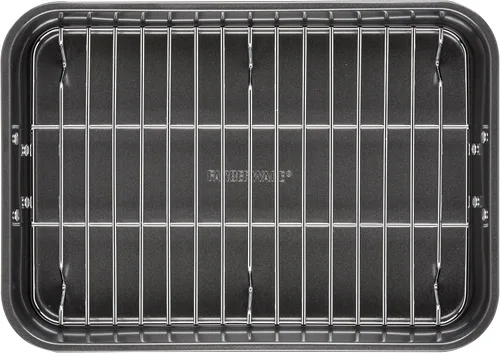 Miniatura 10 de Farberware Bakeware - Asador de acero antiadherente con estante plano, 11 pulgadas x 15 pulgadas, gris