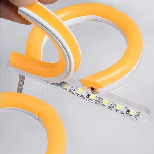 Miniatura 8 de JARBIH Cubierta de tira de luz LED flexible de neón separada, 16.4 pies 0.236 in sin desgaste, cubierta de difusor de silicona flexible con 2