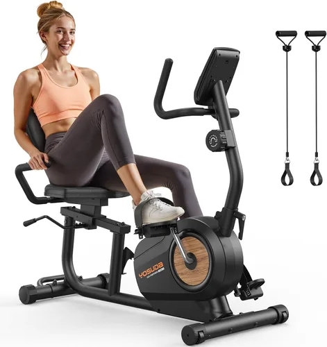 Miniatura 10 de YOSUDA Recumbent Exercise Bike for Home，Magnetic Staionary Bike for Seniors/Adults with Adjustable Seat, 350LB Capacity, 16-level Resistance, LCD