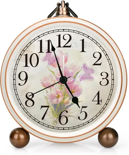 Miniatura 11 de Maxspace Reloj despertador de huevo de Pascua de 5.2 pulgadas, silencioso reloj analógico azul sin tictac y relojes de mesa con cristal HD