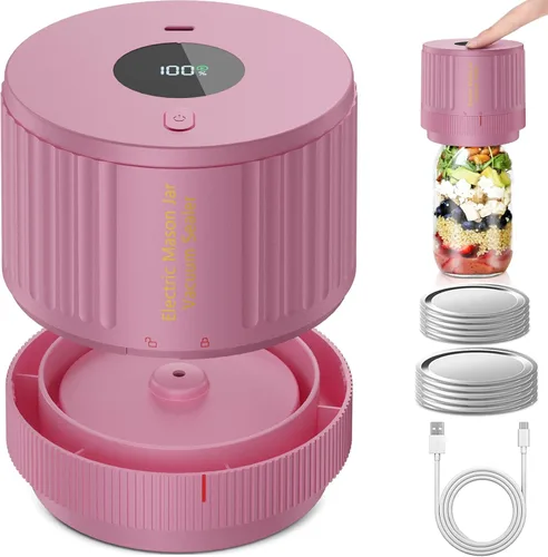 Miniatura 13 de LOVE MOMENT Kit de sellado al vacío de tarro de masón eléctrico para boca ancha y tarro de masón de boca regular, color azul