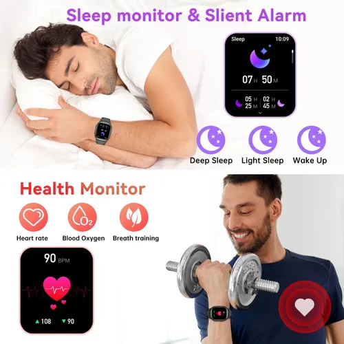 Miniatura 3 de Reloj inteligente para hombre, rastreador de actividad física: militar resistente al agua, responder llamada, relojes digitales para hombre, correr