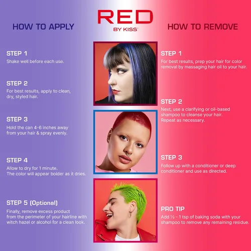 Miniatura 4 de Red by Kiss Tintation - Spray de color temporal para el cabello, 2.82 onzas, secado rápido y a prueba de manchas, tinte lavable de color vivo, spray