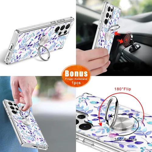 Miniatura 7 de Funda para Galaxy S22 Ultra, transparente para niñas y mujeres, resistente, a prueba de golpes, funda rígida para Samsung Galaxy S22 Ultra, azul