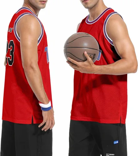 Miniatura 6 de Camiseta de baloncesto para hombre #23 camisetas de película espacial de los años 90 para Halloween, hip hop, ropa de fiesta, camisas deportivas