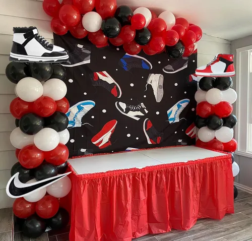 Miniatura 4 de 6 unidades de zapatos de baloncesto para zapatillas de deporte, decoraciones de fiesta temática deportiva, suministros de cumpleaños para niños