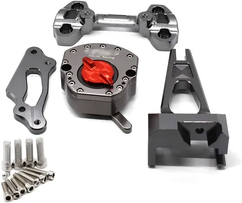 Miniatura 5 de Asiento estabilizador de dirección CNC ajustable para motocicleta con kit de soporte de montaje, juego completo compatible con MT-09 FZ-09 MT09 FZ09