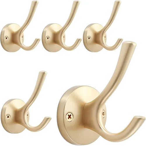 Miniatura 15 de TOFIIGREM Ganchos de pared negros para toallas, paquete de 3 ganchos para abrigos, ganchos para bata, gancho de metal resistente, doble gancho