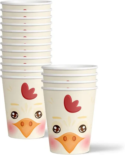 Miniatura 3 de Juego de suministros de fiesta de cumpleaños de pollo, platos, servilletas, tazas, kit de vajilla para 16