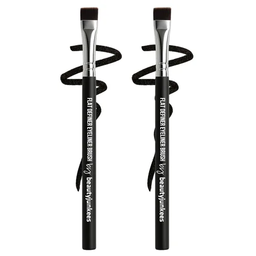 Miniatura 26 de Beauty Junkees Brocha plana para delineador de ojos – Brocha de maquillaje profesional de precisión para delineador de ojos afilados, modelado
