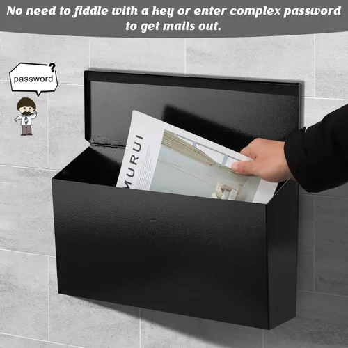 Miniatura 5 de KYODOLED Buzón de pared para casa, buzón de correo de gran capacidad, buzón de metal galvanizado a prueba de óxido, buzones para exteriores, 15.7 x