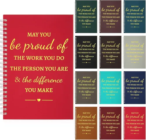 Miniatura 7 de 12 cuadernos en espiral inspiradores A5, regalo de agradecimiento a granel, bloc de notas motivacionales de 6 x 8 pulgadas, 100 páginas/50 hojas