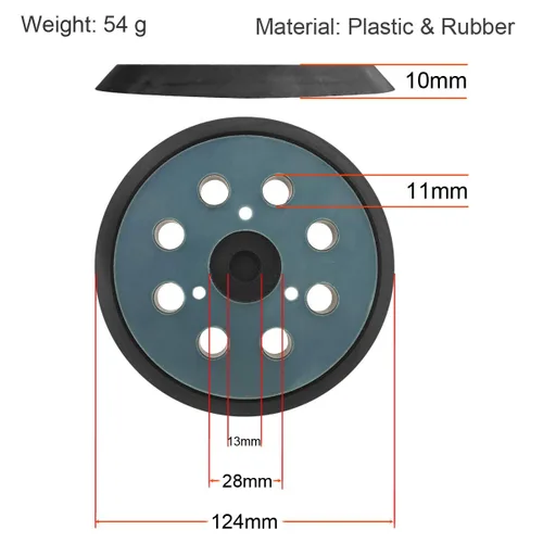 Miniatura 2 de Reemplazo de almohadilla de respaldo de 5 pulgadas compatible con discos de lijado de gancho y bucle orbital DeWalt para piezas DeWalt D26453