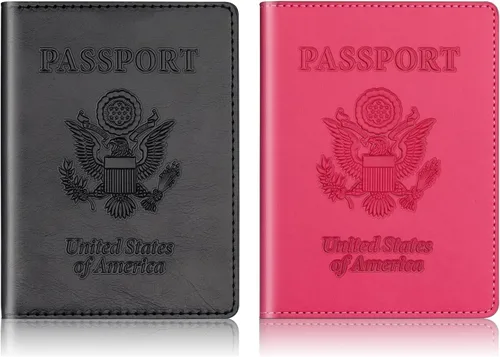 Miniatura 8 de Herain Soporte para pasaporte, funda para pasaporte, cartera para pasaporte, para mujeres y hombres, funda de pasaporte, protector de libreta