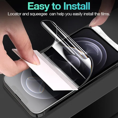 Miniatura 7 de Paquete de 3 protectores de pantalla flexibles para iPhone 12 Pro Max, película de hidrogel de TPU suave irrompible para iPhone 12 Pro Max