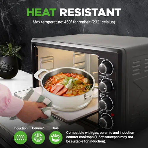 Miniatura 6 de NutriChef Juego de utensilios de cocina profesionales de acero inoxidable de 12 piezas, ollas de tres capas, sartenes antiadherentes de cerámica
