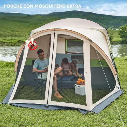 Miniatura 2 de Tents for Camping 6/8/10 Person Camping Tent with Screen Porch, Weatherproof Large Cabin Tent with Rainfly and Carry Bag, Family Tent for Outdoor