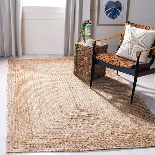 SAFAVIEH Alfombra 5x8 - Colección Cape Cod - Marrón Natural, Jute Trenzado Hecho a Mano de Trama Plana (CAP252A)