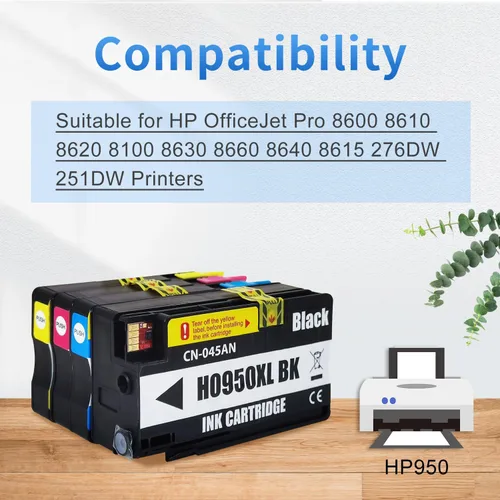 Miniatura 3 de 950XL 951XL - Cartucho de tinta compatible con HP 950XL 951XL para HP OfficeJet Pro 8600 8610 8620 8100 8630 8660 8640 8615 276DW 251DW