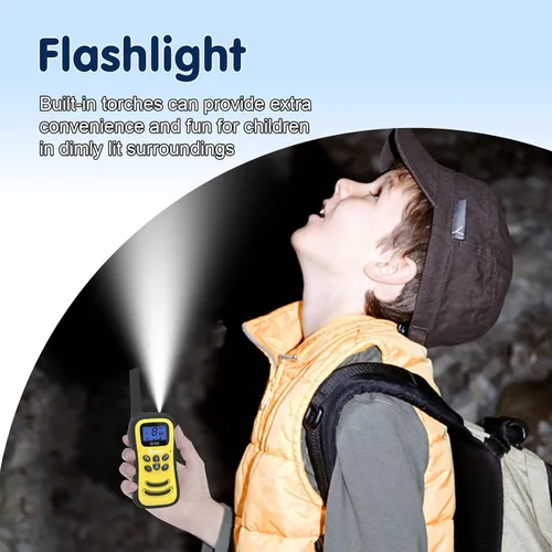 Miniatura 5 de QUOLIX Walkie Talkies para niños, paquete de 2 unidades, juguetes recargables para niños de 3 a 12 años, Walkie Talkie de largo alcance con 22