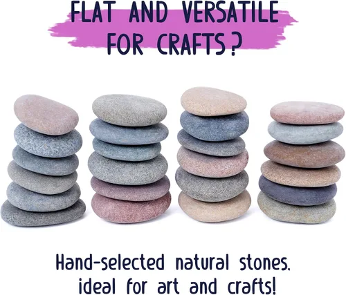 Miniatura 3 de ROCART 24 rocas de río grandes y lisas para pintar, rocas planas de aproximadamente 2 a 3 pulgadas de largo, perfectas para piedras de bondad, artes