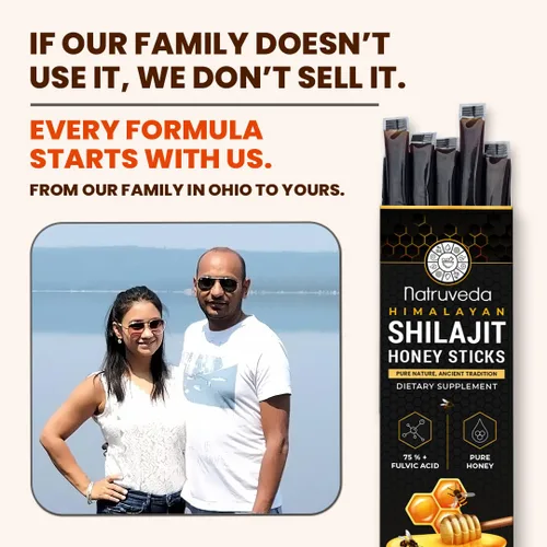 Miniatura 9 de Natruveda, Himalayan Shilajit - Palitos de miel para hombres y mujeres, 75% más de ácido fúlvico y oligominerales, miel cruda, azafrán y resina