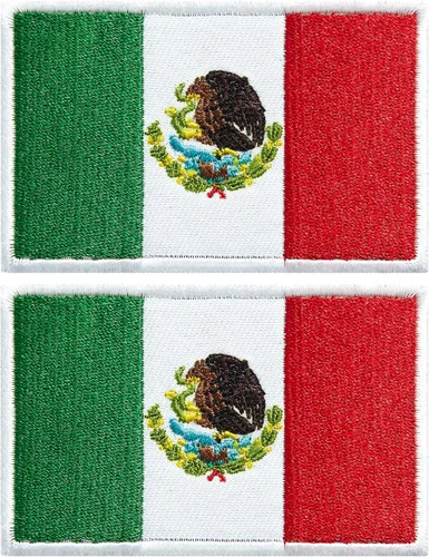 stidsds Paquete de 2 parches de bandera de México, parches bordados, banderas mexicanas, parche táctico militar para ropa, sombrero, mochilas,