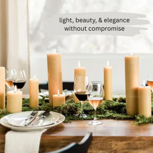 Miniatura 3 de The Beeswax Co Pillar - Vela de cera de abejas – Perfumada a miel natural – Larga duración y ecológica – Mecha de algodón – Quema lenta – Cera