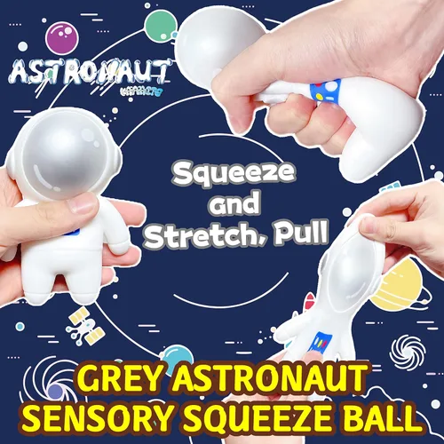 Miniatura 5 de Bolas estrujables para el estrés de astronautas (paquete de 2) juguetes para apretar, juguetes para ansiedad esponjosas, bolas de masa antiestrés