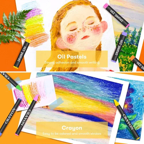 Miniatura 4 de iBayam Suministros de arte, paquete de 150 piezas de arte de madera de lujo, kit de pintura para manualidades con 2 blocs de bocetos, 1 libro