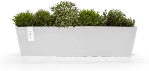 Miniatura 4 de Ecopots Bruges - Maceta compuesta rectangular moderna y duradera para interiores y exteriores, a base de reciclaje, color gris oscuro, 17.75 pulgadas