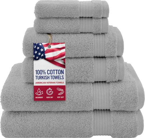 Miniatura 13 de Toalla American Veteran, Juego de Toallas de Mano para Baño de 4, 100% Conjunto de Toallas de Mano Turcas de Algodón, Toallas de Mano Suave