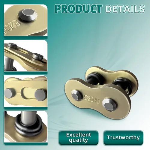 Miniatura 3 de AUTOKAY 4 eslabones de conexión de 520 cadenas Master Link O-Ring para motocicleta Dirt Bike