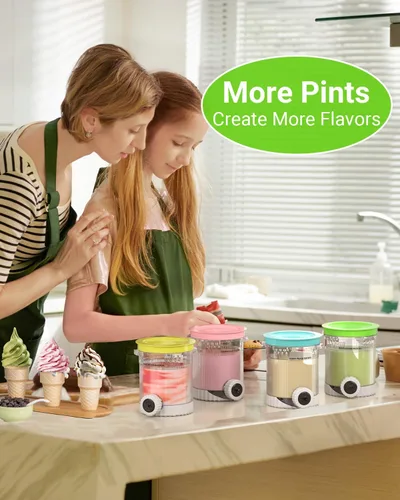 Miniatura 7 de 4 Pack para Pintas y Tapas Ninja Creami Compatible con Serie Ninja NC700, NC701, NC701C, Envases Creami para Máquinas de Helado con Espiral
