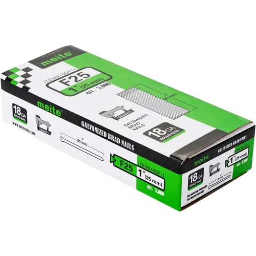 Miniatura 11 de meite F19 Brad Nilas, Clavo galvanizado calibre 18 de 3/4 pulgadas para pistola de clavo neumática eléctrica (12 cajas)