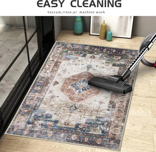Miniatura 3 de 2 tapetes lavables para interiores, tapetes retro antideslizantes de 24 x 36 pulgadas, alfombra absorbente para puerta delantera, tapete