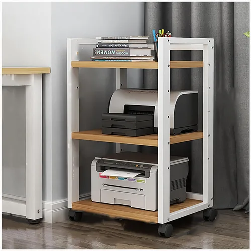 Miniatura 12 de Shelves Removable Audio Stand CD Rack Corner Rack Component Cabinet Stereo Rack Audio Tower with Height Adjustable Wooden Shelf for B-5-50x40x100cm