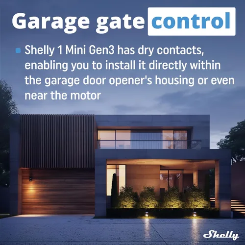 Miniatura 7 de Shelly 1 Mini Gen3 Relé de interruptor inteligente WiFi 1 canal 8A Automatización del hogar Puerta de enlace Bluetooth Compatible con Alexa
