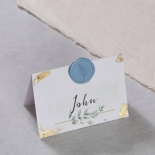 Miniatura 6 de UNIQOOO Calcomanías de sello de cera, calcomanías de sello de invitación de boda de romero, 100 calcomanías autoadhesivas azul polvoriento