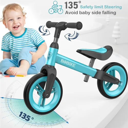 Miniatura 5 de Bobike - Bicicleta de equilibrio para niños pequeños, juguete para niños de 1 a 4 años, niñas y niños, asiento y manillar ajustables, bicicleta